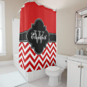 Red Whlpool LG Zickzack Black 1ICBR Name Monogram Duschvorhang (Beispiel)