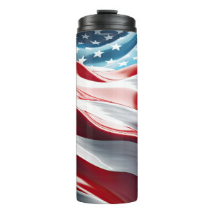 RED WHUE ABSTRAKT AMERICAN FLAG THERMOSBECHER