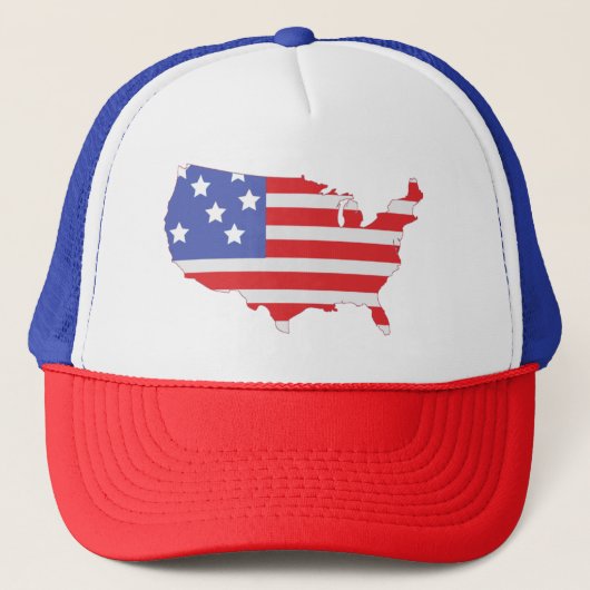 Red, Whund Blue Patriotic Baseball Cap Truckerkappe (Vorderseite)
