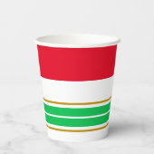 Red Wide Top Lime Green Bottom Racing Streifen Pappbecher (Rückseite)