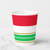 Red Wide Top Lime Green Bottom Racing Streifen Pappbecher (Links)