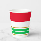 Red Wide Top Lime Green Bottom Racing Streifen Pappbecher (Vorderseite)