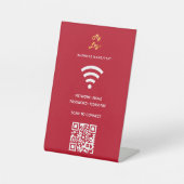 Red Wifi Business Logo qcode Scan zu verbinden Sockelschild (Vorderseite)