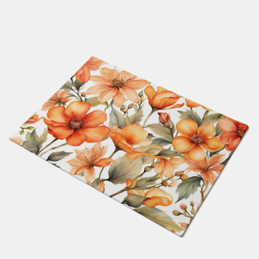 Red Wild Blume Fußmatte (Schrägansicht)