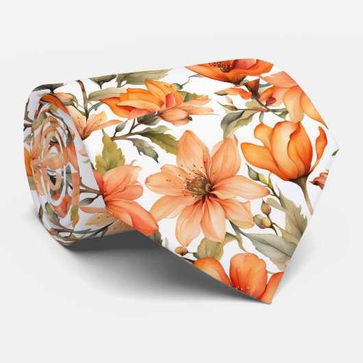 Red Wild Blume Krawatte (Gerollt)