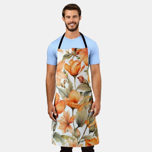 Red Wild Blume Schürze (Getragen)