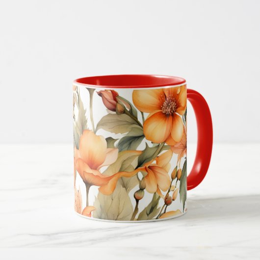 Red Wild Blume Tasse (VorderseiteRechts)