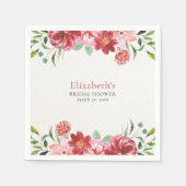 Red wildflowers Bridal Shower Serviette (Vorderseite)