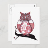 Red Willow Owl Postcard Postkarte (Vorne/Hinten)