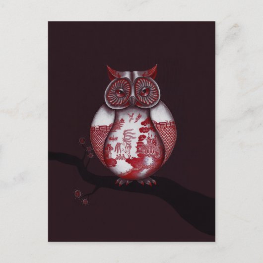Red Willow Owl Postcard Postkarte (Vorderseite)