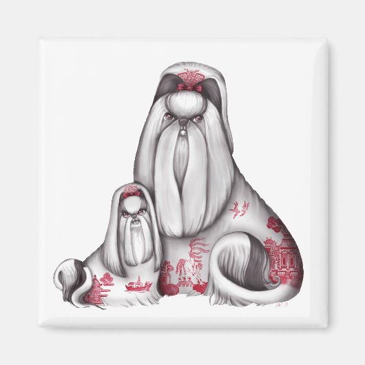 Red Willow Shih Tzus Magnet (Vorne)