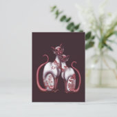Red Willow Siamese Katzen Postkarte (Stehend Vorderseite)