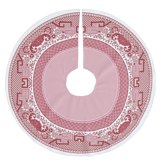Red Willow Tree Skirt Polyester Weihnachtsbaumdecke (Vorderseite)