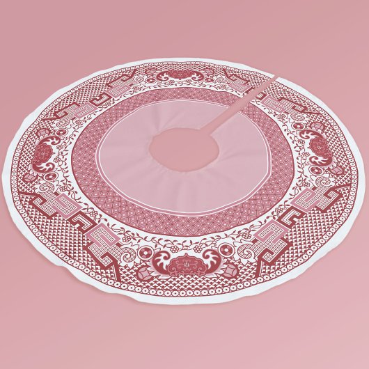 Red Willow Tree Skirt Polyester Weihnachtsbaumdecke