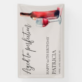 Red Wine Aged to Perfection 60th Birthday Party Banner (Vertikal)