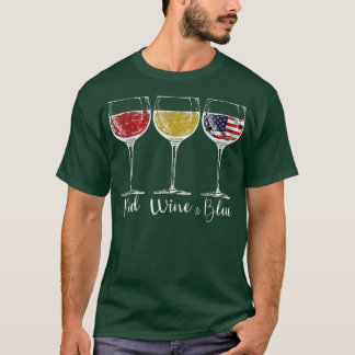 Red Wine and Blue Glasses, USA Staaten Fl. T-Shirt