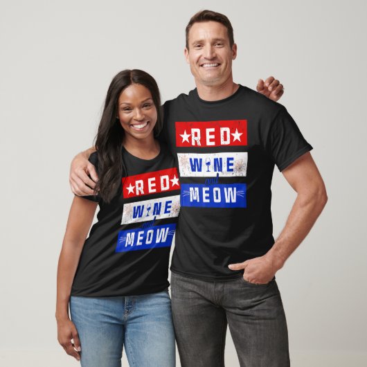 Red Wine and Meow Drink 4. Juli Pride Ameri T-Shirt (Unisex)