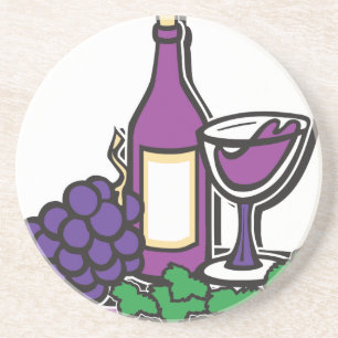 Red Wine and Purple Grapes Getränkeuntersetzer