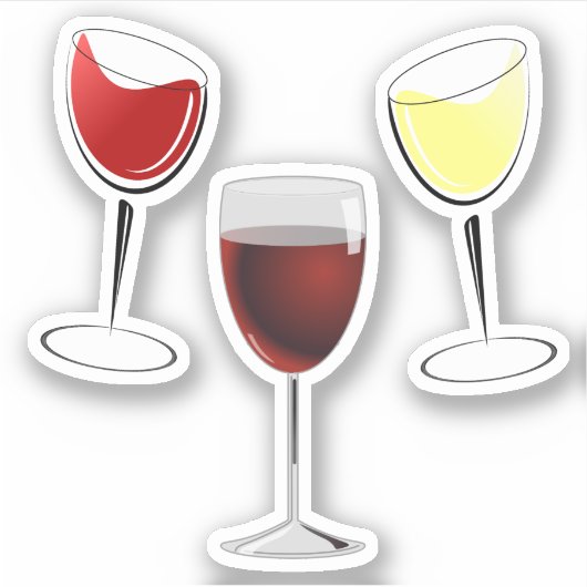 Red Wine and White Wine Aufkleber (Vorderseite)
