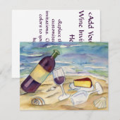 Red Wine Beach Party Einladungen oder Einladungen (Vorne/Hinten)