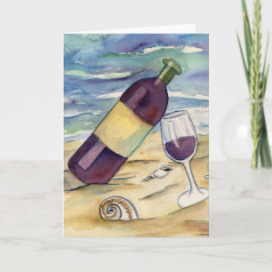 Red Wine Beach Party Gruß oder Note Card Karte