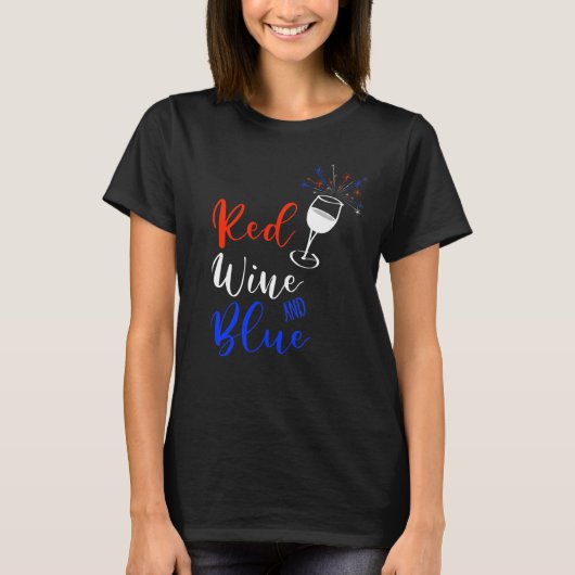 Red Wine Blue 4. Juli T-Shirt (Vorderseite)