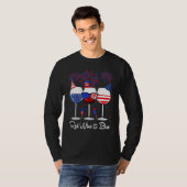 Red Wine & Blue 4th Of July Wine Red White Blue Wi T-Shirt (Vorne ganz)
