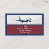 Red Wine Blue Kommerziell Airplane Captain Pilot Visitenkarte (Vorderseite)