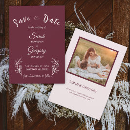 Red Wine Boho Minimalistische Save the Date Karte