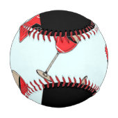 Red wine bottles and glasses pattern baseball (Rückseite)