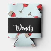 Red wine bottles and glasses pattern dosenkühler (Vorderseite)