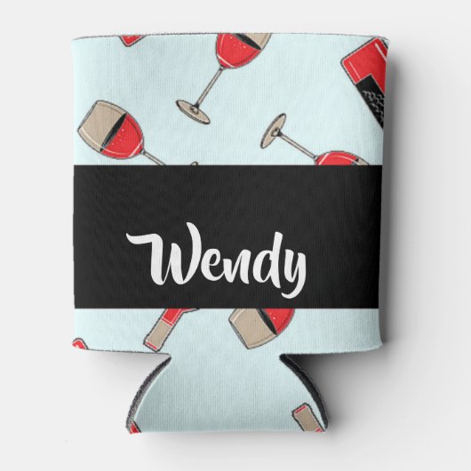 Red wine bottles and glasses pattern dosenkühler (Vorderseite)