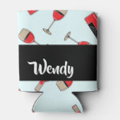 Red wine bottles and glasses pattern dosenkühler (Rückseite)