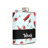 Red wine bottles and glasses pattern flachmann (Rechts)