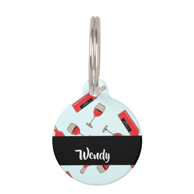 Red wine bottles and glasses pattern haustiermarke (Vorderseite)