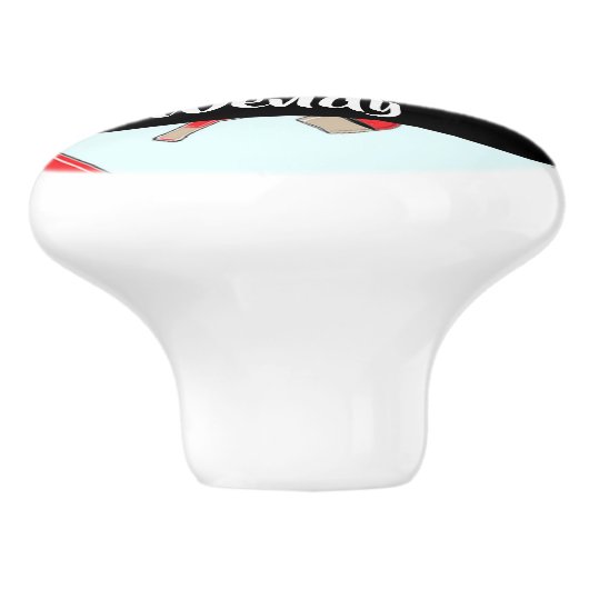 Red wine bottles and glasses pattern keramikknauf (Seitenansicht)