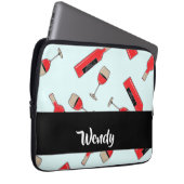 Red wine bottles and glasses pattern laptopschutzhülle (Vorne Rechts)