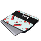 Red wine bottles and glasses pattern laptopschutzhülle (Vorne Knopf)