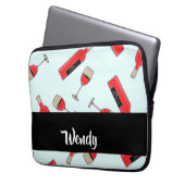 Red wine bottles and glasses pattern laptopschutzhülle (Vorderseite Links)