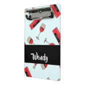 Red wine bottles and glasses pattern mini klemmbrett (Gewinkelt2)