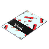 Red wine bottles and glasses pattern notizblock (Linke Seite)