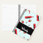 Red wine bottles and glasses pattern planer (Anzeige)