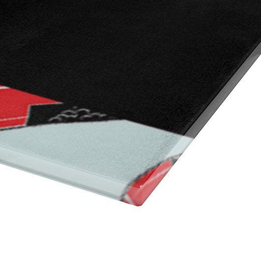 Red wine bottles and glasses pattern schneidebrett (Ecke)