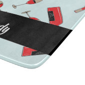 Red wine bottles and glasses pattern schneidebrett (Ecke)