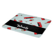 Red wine bottles and glasses pattern schneidebrett (Ecke)