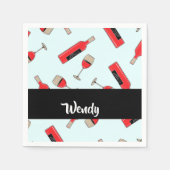 Red wine bottles and glasses pattern serviette (Vorderseite)