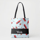 Red wine bottles and glasses pattern tasche (Vorderseite)