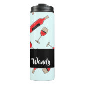 Red wine bottles and glasses pattern thermosbecher (Vorderseite)