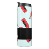 Red wine bottles and glasses pattern thermosbecher (Nach rechts gedreht)