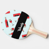 Red wine bottles and glasses pattern tischtennis schläger (Seitenansicht)